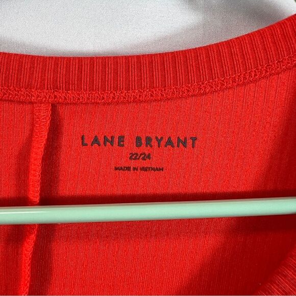 Lane Bryant Womens Orange Fitted High-Neck Ribbed Tank 0622 - Picture 9 of 13